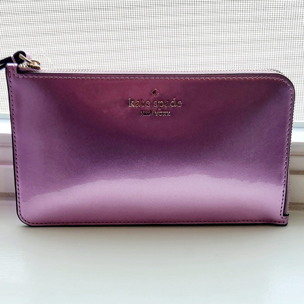 NWT Kate Spade Quartz Medium Zippered Clutch Wristlet LUCY